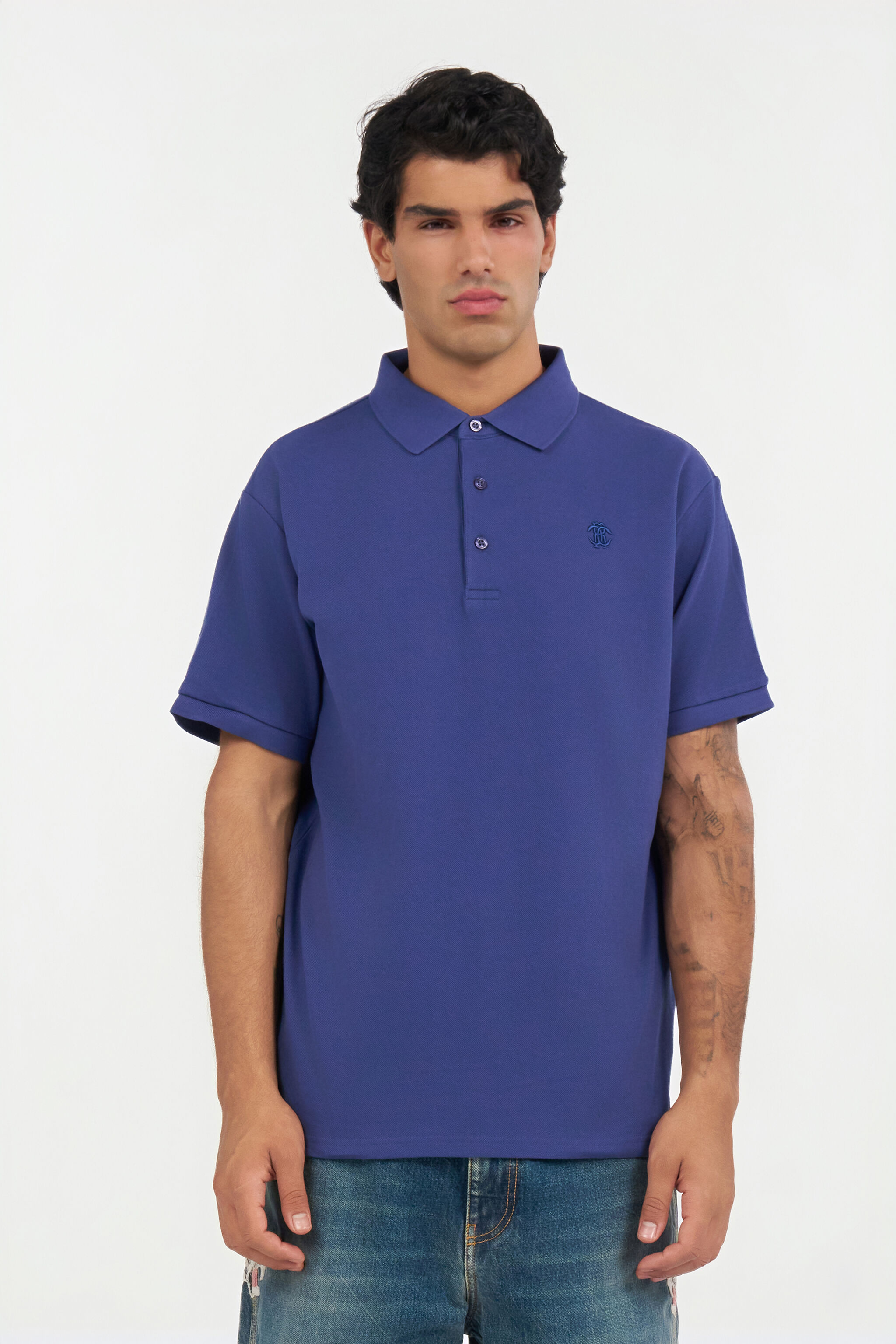 RC Blue Polo with Monogram RC RC Blue Polo with Monogram RC Navy QOT65A-KB001