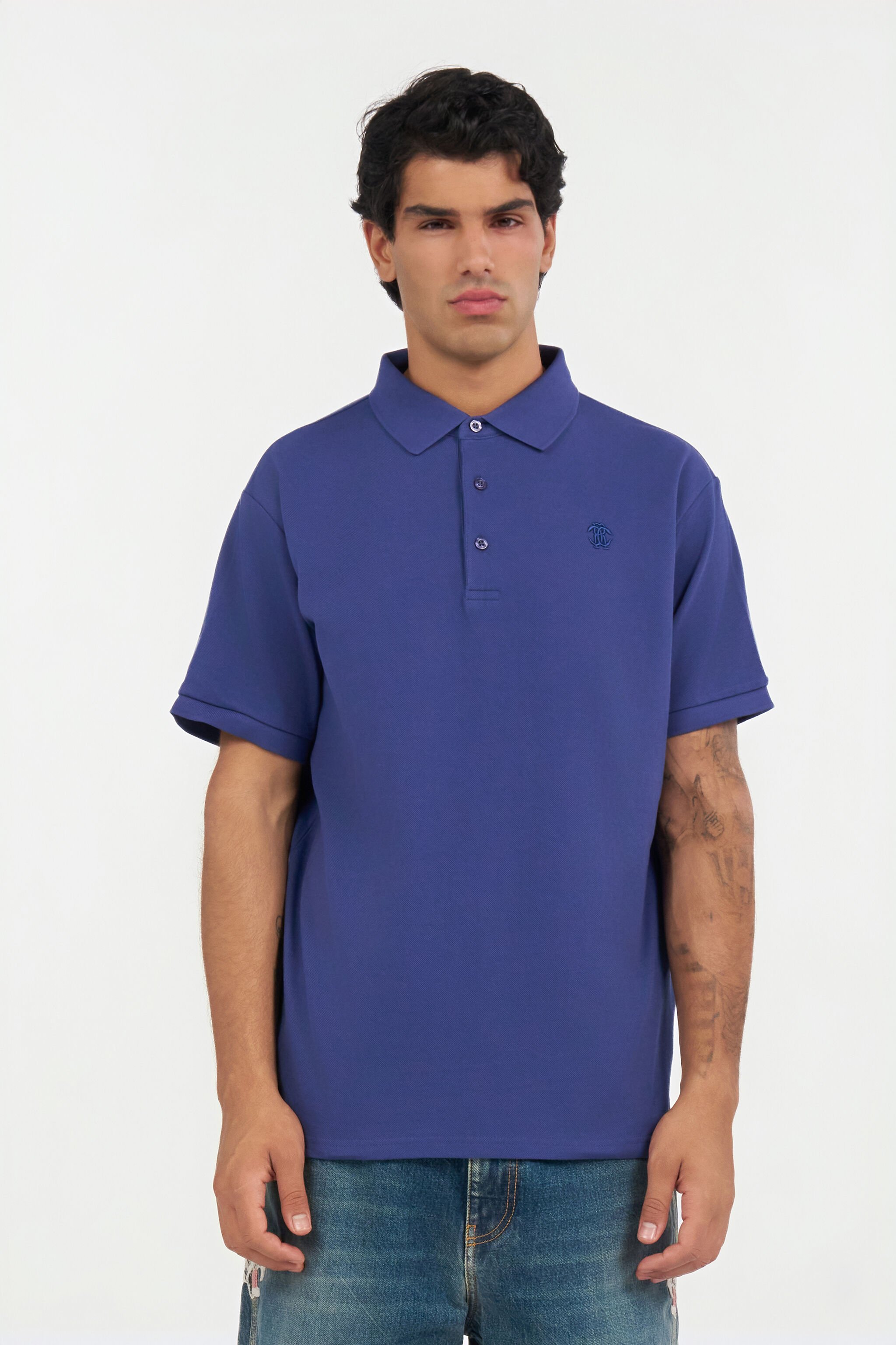 RC Blue Polo with Monogram RC RC Blue Polo with Monogram RC Navy QOT65A-KB001
