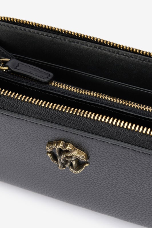 RC Portafoglio Zip-Around Nero Con Mirror Snake Monogram BLACK QOA00C-PZO37