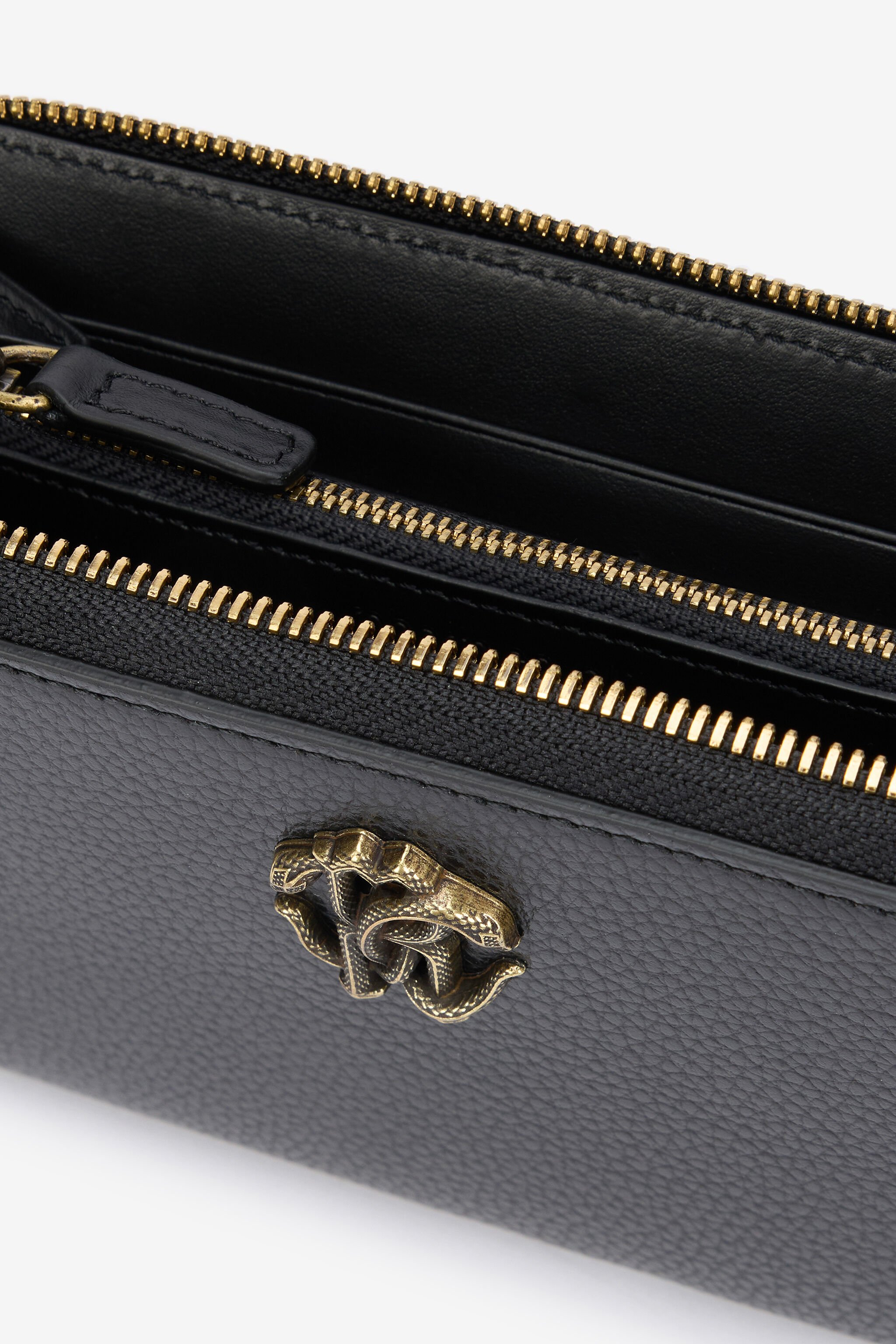 RC Portafoglio Zip-Around Nero Con Mirror Snake Monogram BLACK QOA00C-PZO37