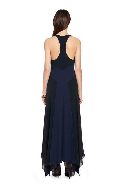 RC Long black and navy silk dress RC Long black and navy silk dress Dark blue HQT130-HR005