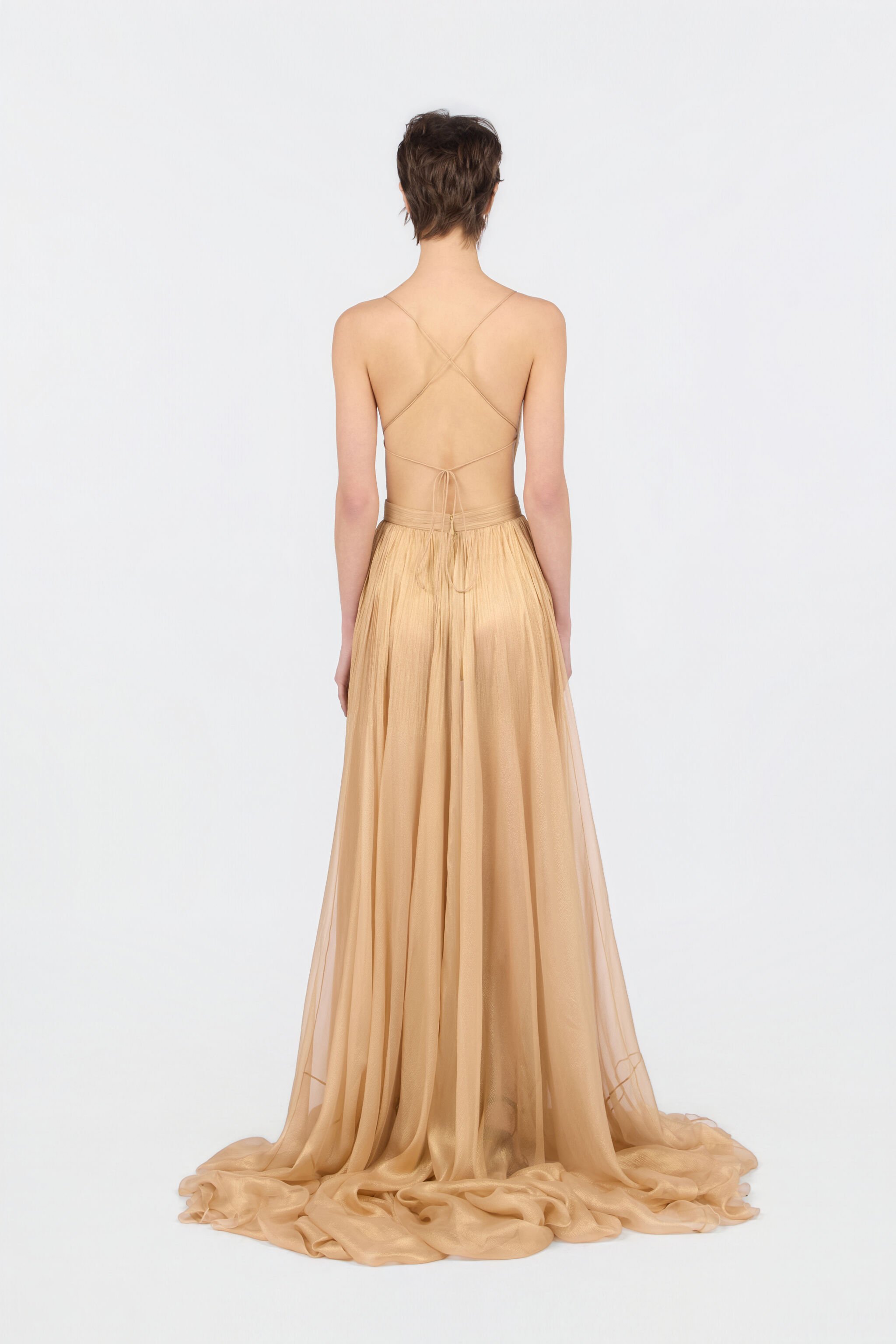 RC Gold Silk Maxi Dress PINK GOLD WWT108-XV012