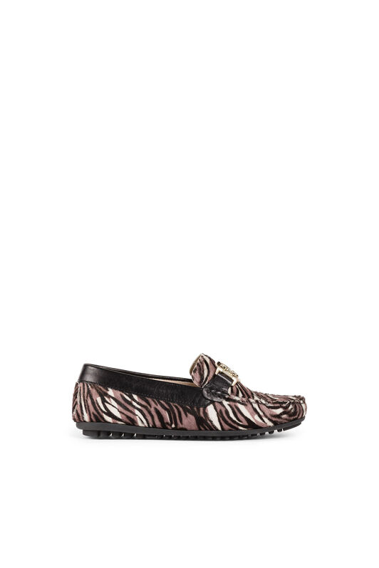 JU Zebra-Print Loafers JU Zebra-Print Loafers Light brown FWLEBV-IEB38