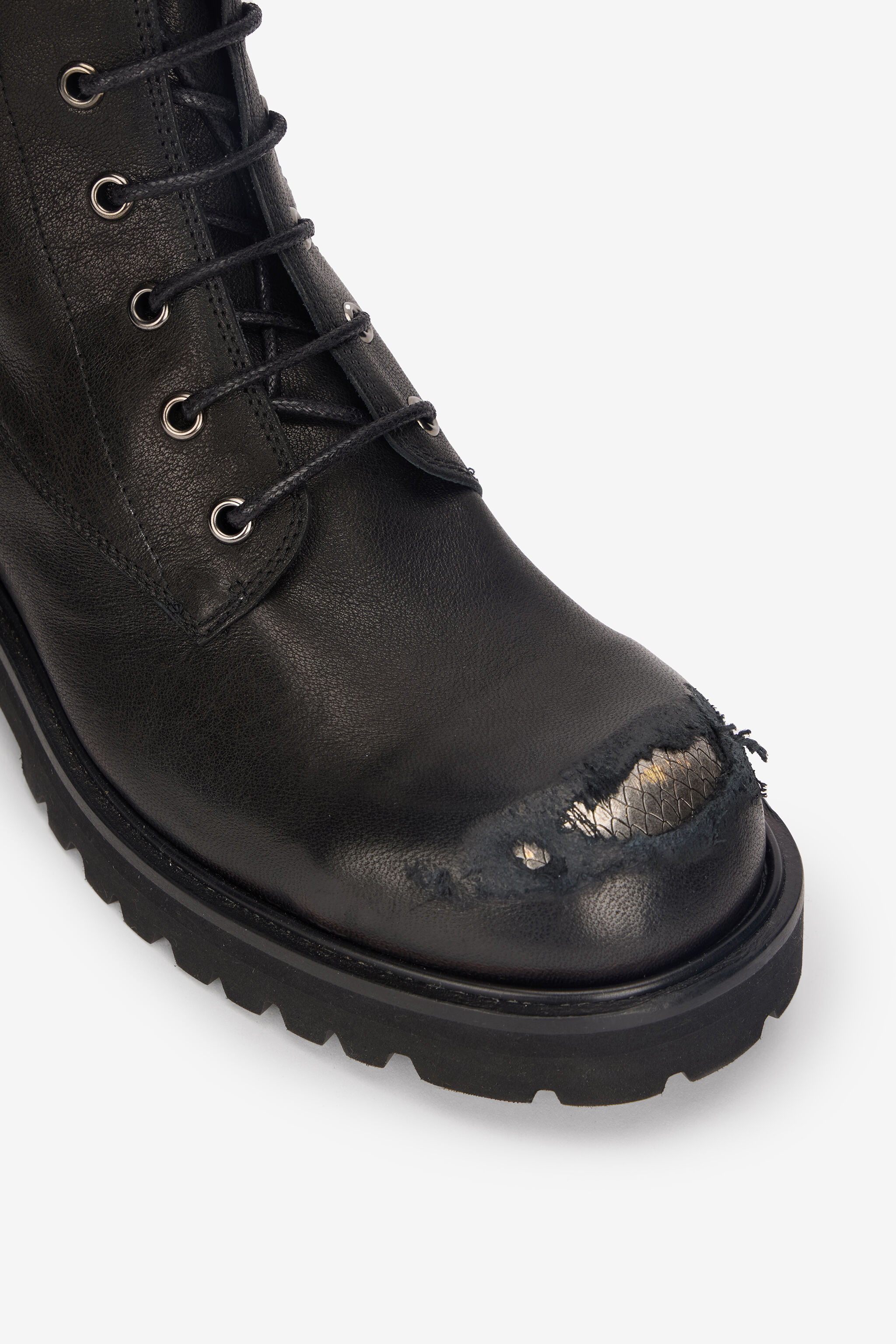 RC Combat Boots with Used Toe Black VKS015-PGB10
