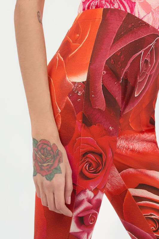 RC Leggings Mit Print Garden Rose Rot UKT25B-OON48