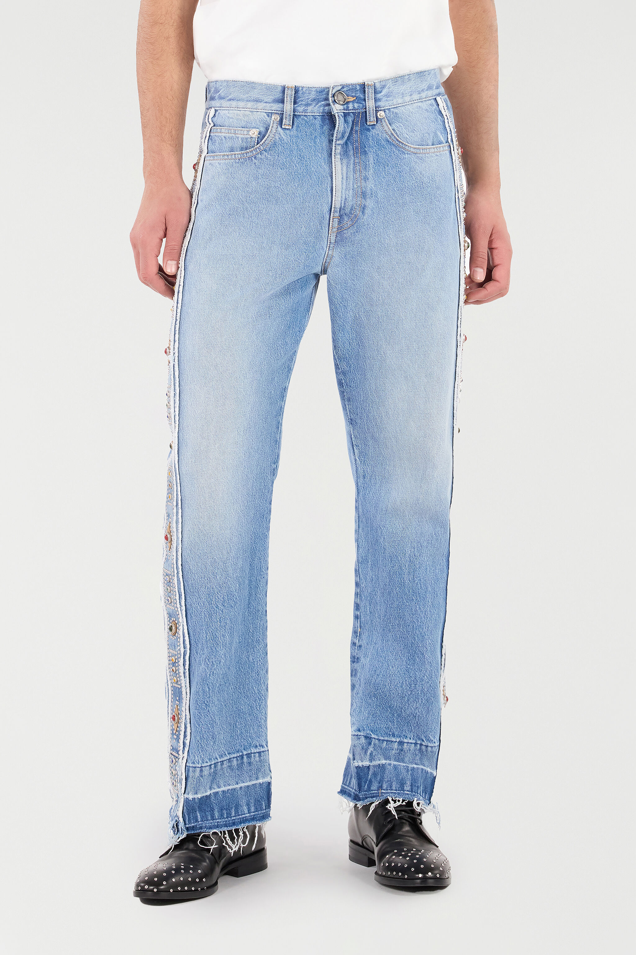 RC Jeans with Stud and Stone Motif Bleu clair VRJ208-VT001