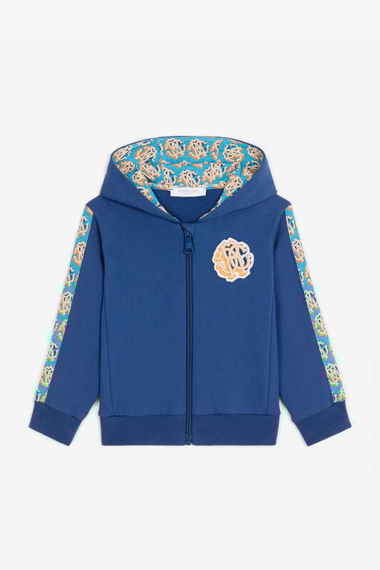 JU RC Monogram Cotton Hoodie JU RC Monogram Cotton Hoodie Blue RJT90F-CF050