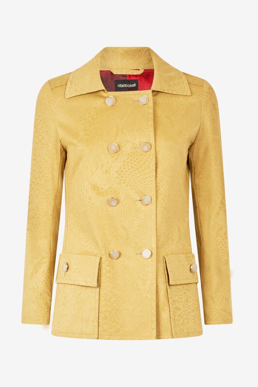 RC Double-Breasted Jacket With Python Pattern Light Brown UKT413-4NN53