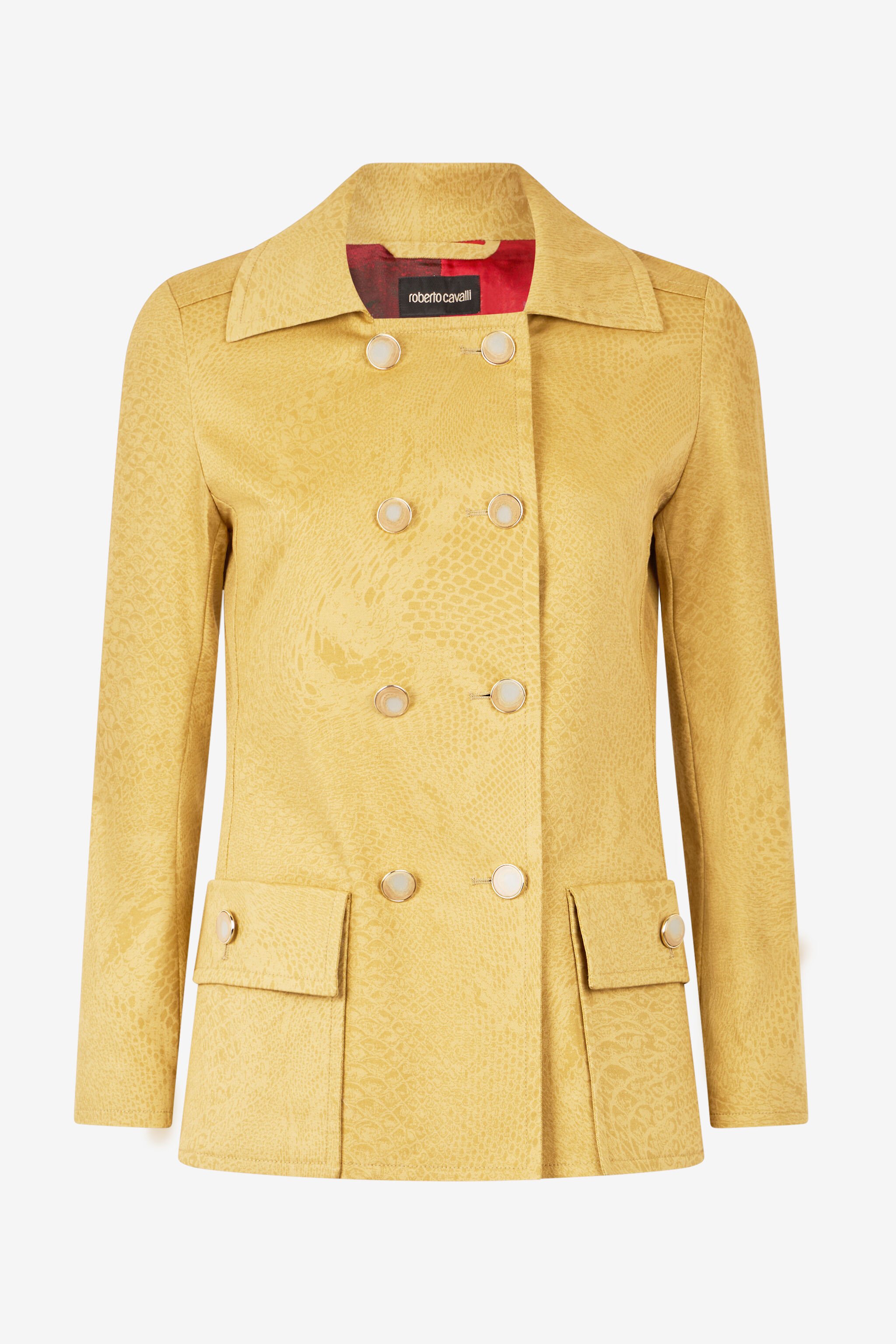 RC Double-Breasted Jacket With Python Pattern Light Brown UKT413-4NN53