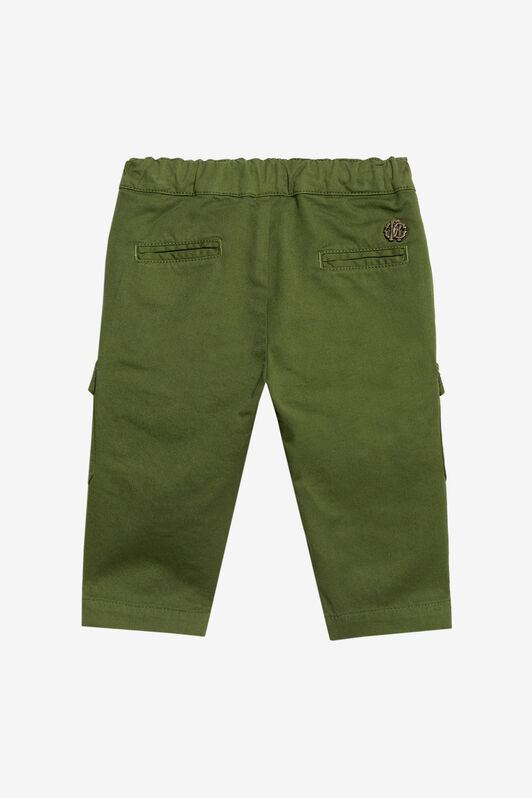 JU Green Cargo Trousers JU Green Cargo Trousers MILITARY GREEN WASH WJT208-CE035