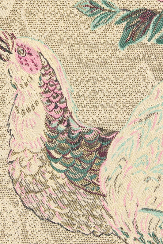 RC Mini Skirt with Floral and Pheasant Motif Ivory/Pink VKT308-DJ084