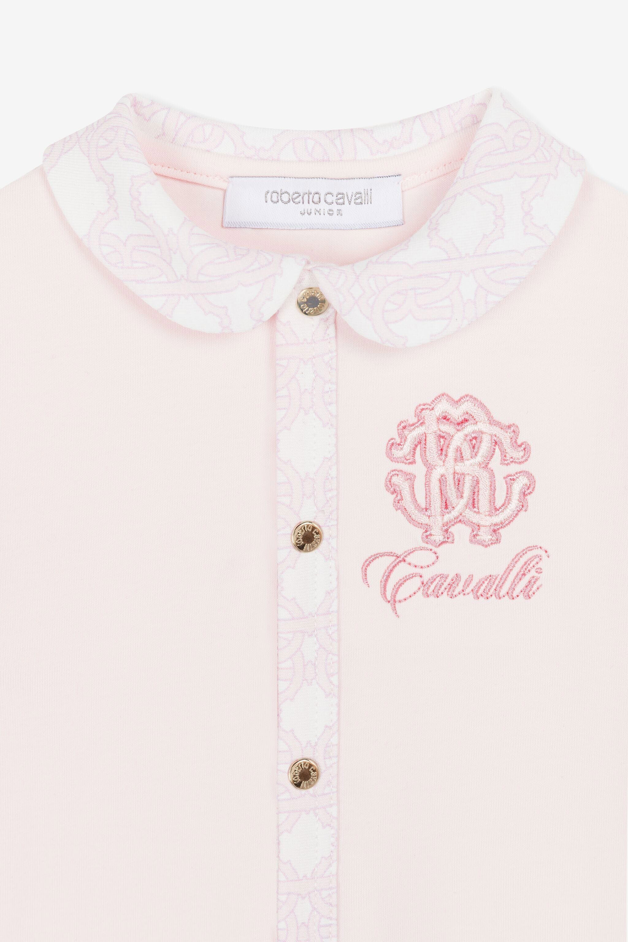 JU Logo And RC Monogram-Embroidered Babygrow Set Pink QJT824-JV025