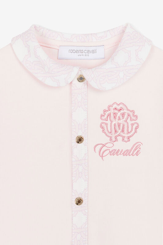 JU Logo And RC Monogram-Embroidered Babygrow Set JU Logo And RC Monogram-Embroidered Babygrow Set Pink QJT824-JV025