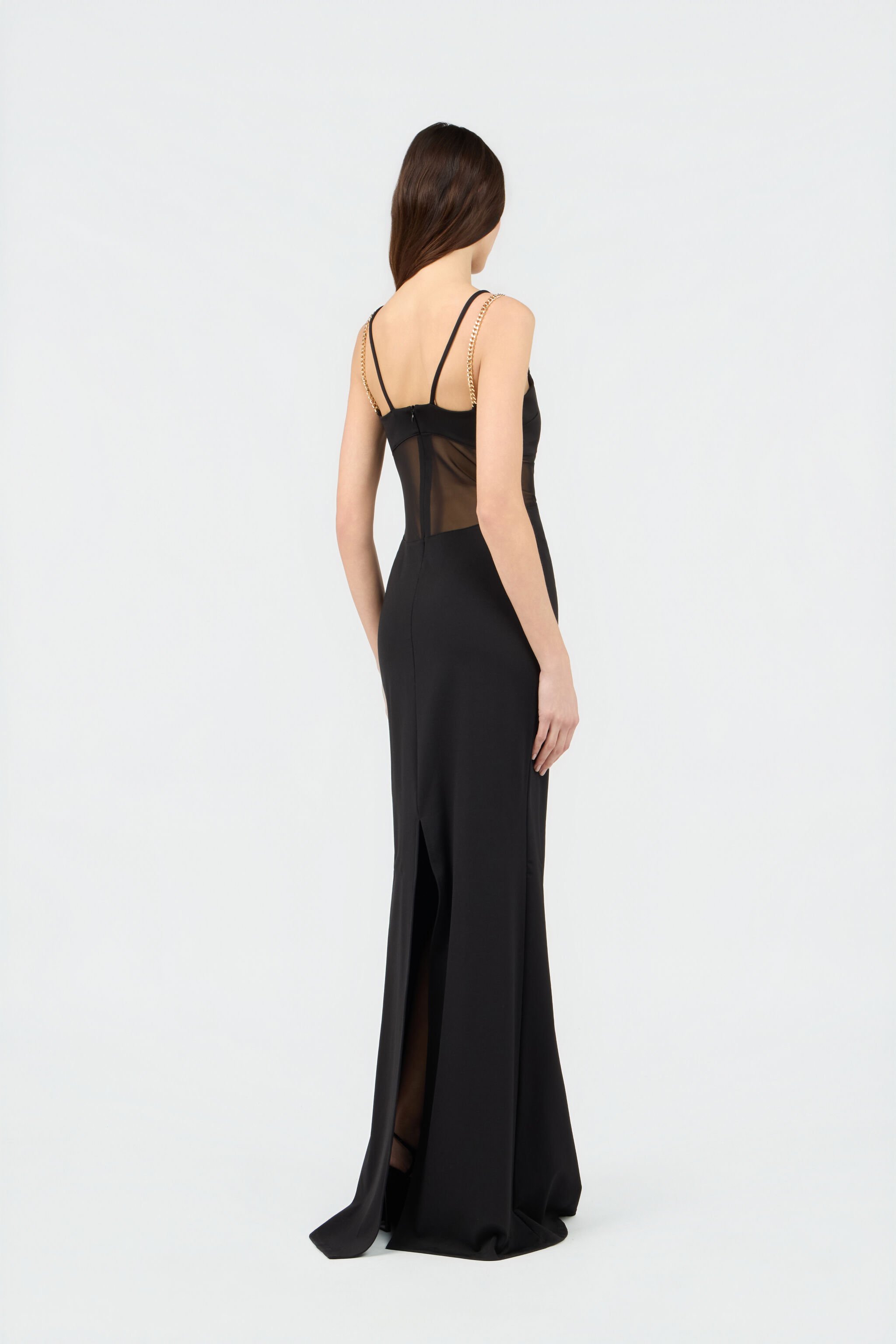 RC Black Maxi Dress with Chain Straps BLACK SOT10A-AI001
