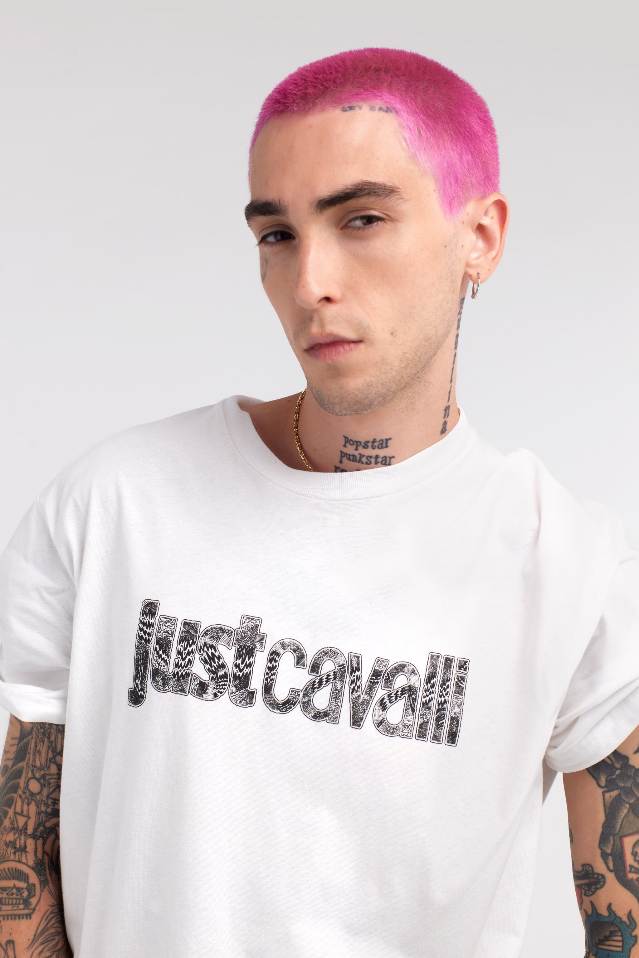 JC Just Cavalli Logo T-Shirt White RRT929-RR191