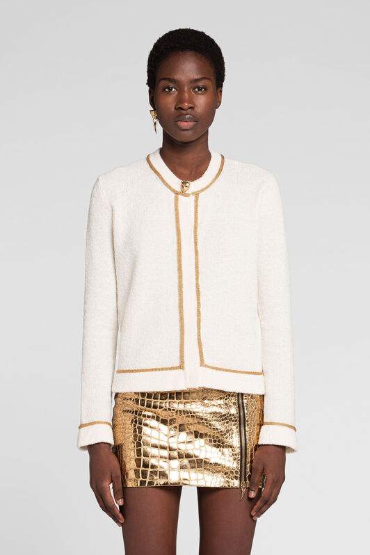 RC Logo-Embroidered Cardigan Ivory OKM612-MR001
