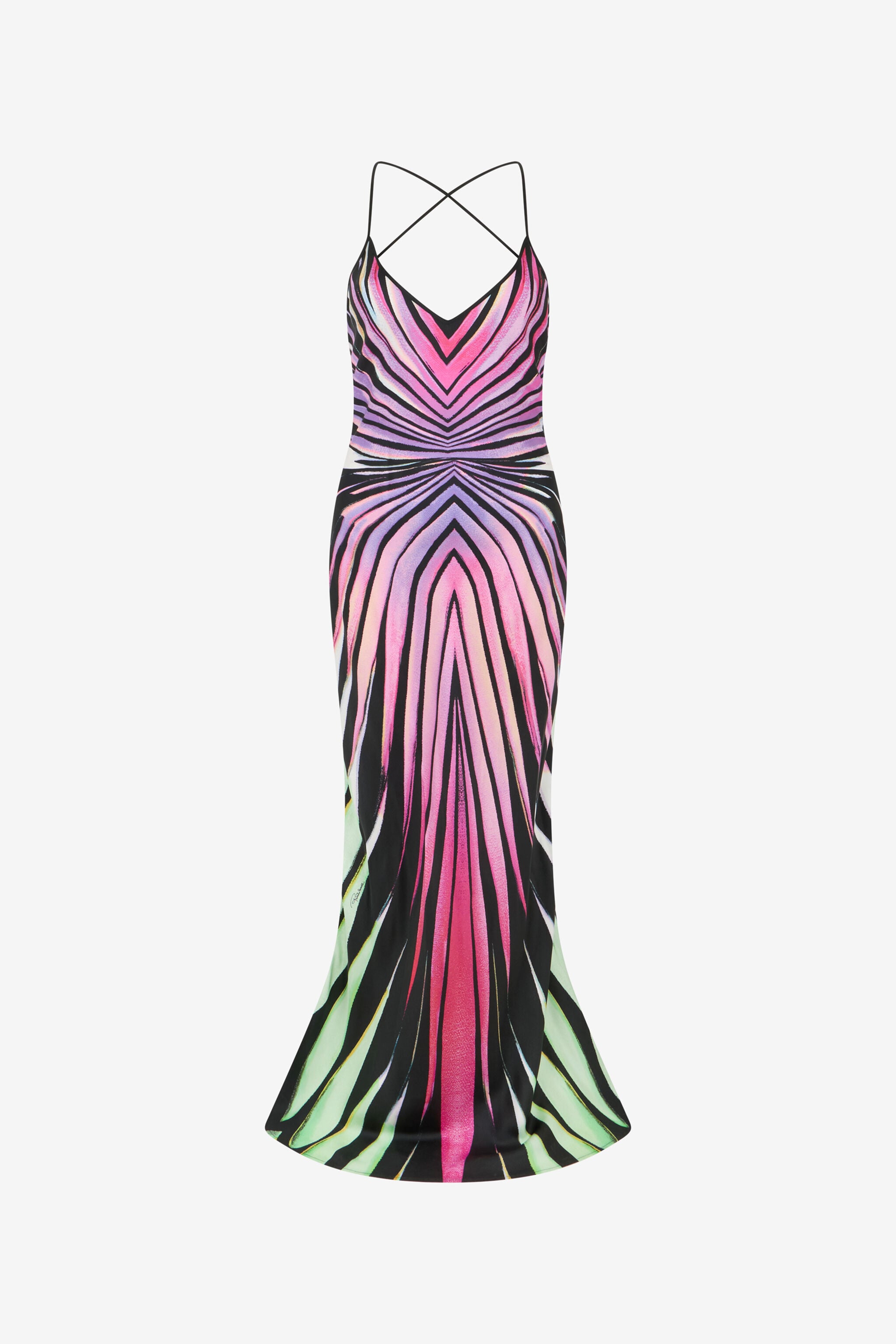 RC Ray Of Paradise Print Silk Slip Dress MULTICOLOR XKT102-4QM33