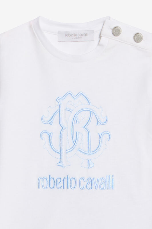 JU Camiseta Blanca De Algodón Con Logo RC MILKY WHITE WJT608-JD001