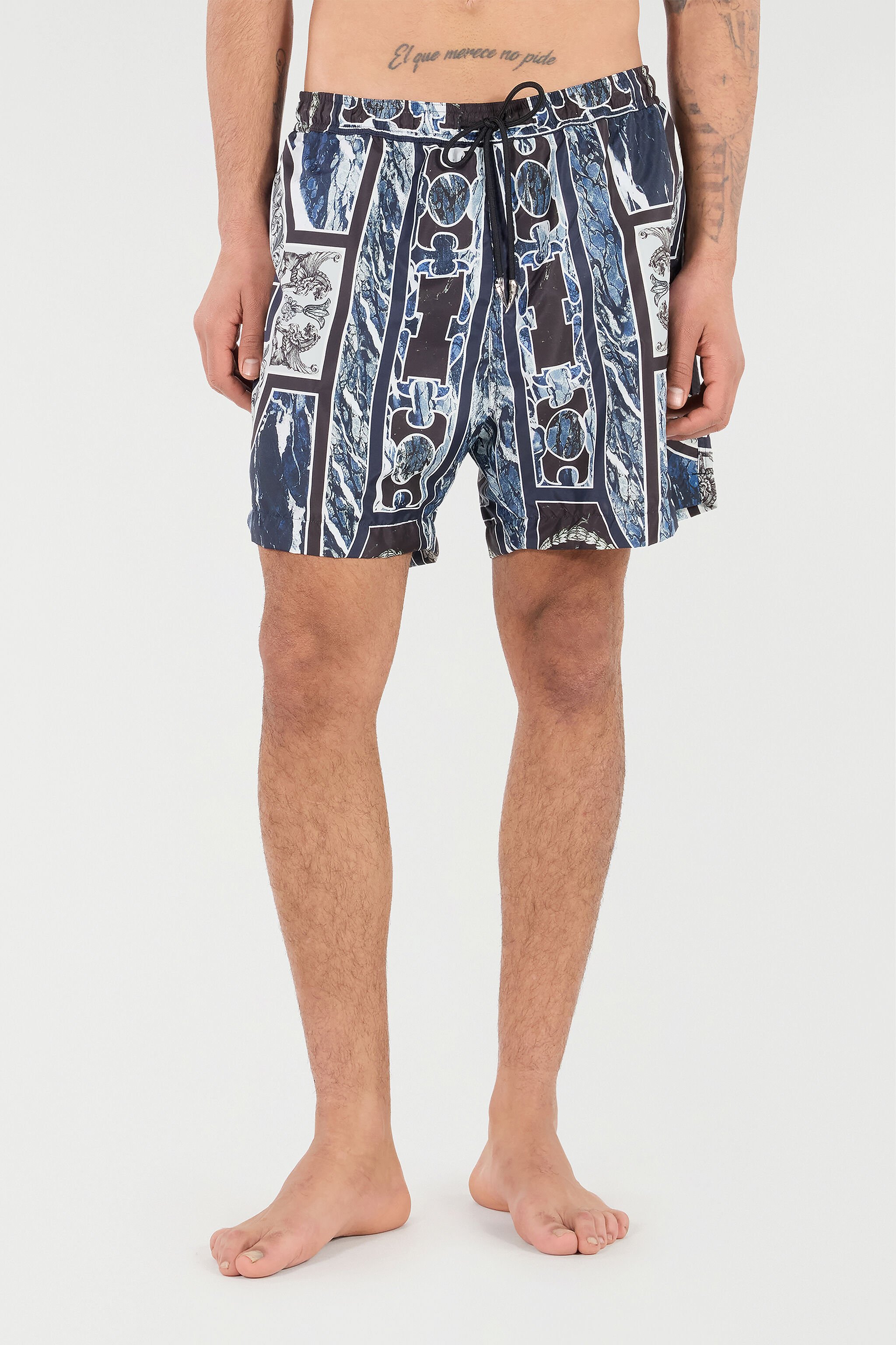 RC Badeshorts Mit Print Marble Und Fang Dunkelblau URH00A-5RN65