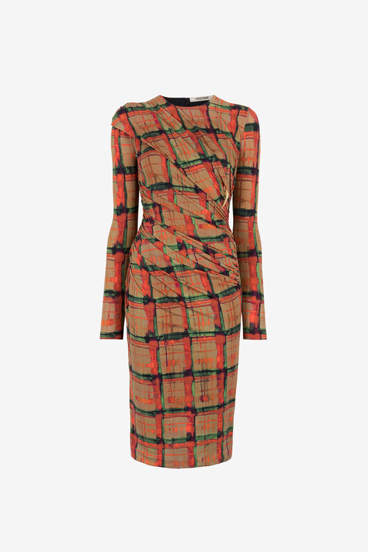RC Tigerzahn-Kleid mit Tartan-Print MULTICOLOR PKT106-LNE39