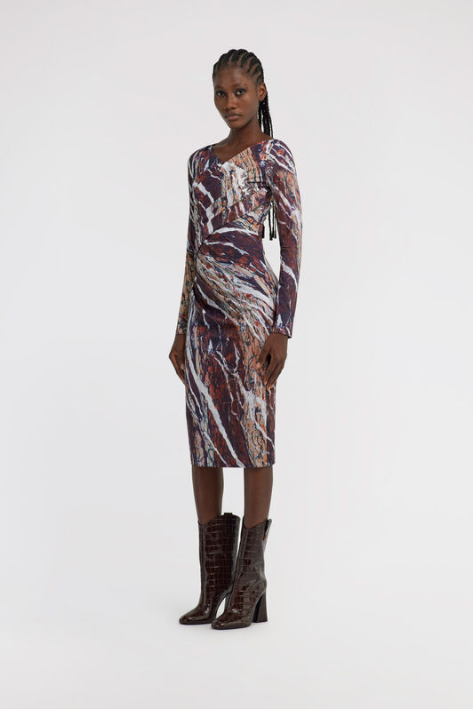 RC Marble Print Dress Purple TWT140-LNN22