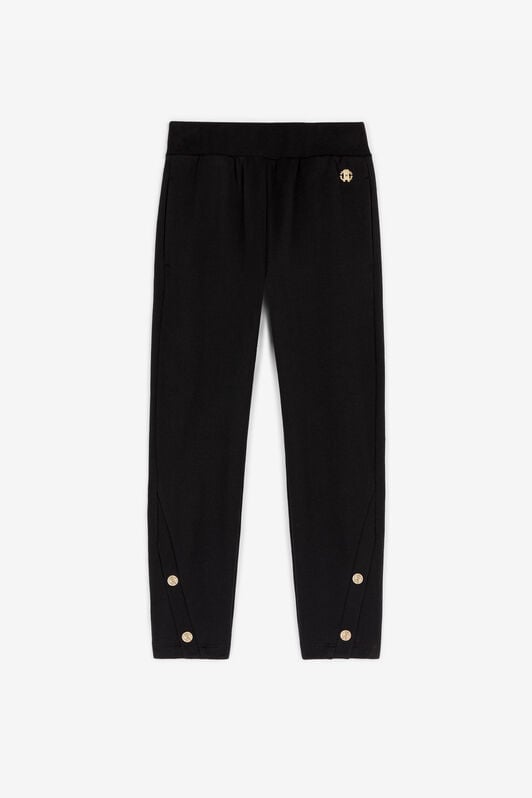 JU Jogginghose mit Knöpfen Schwarz RJT243-CF050
