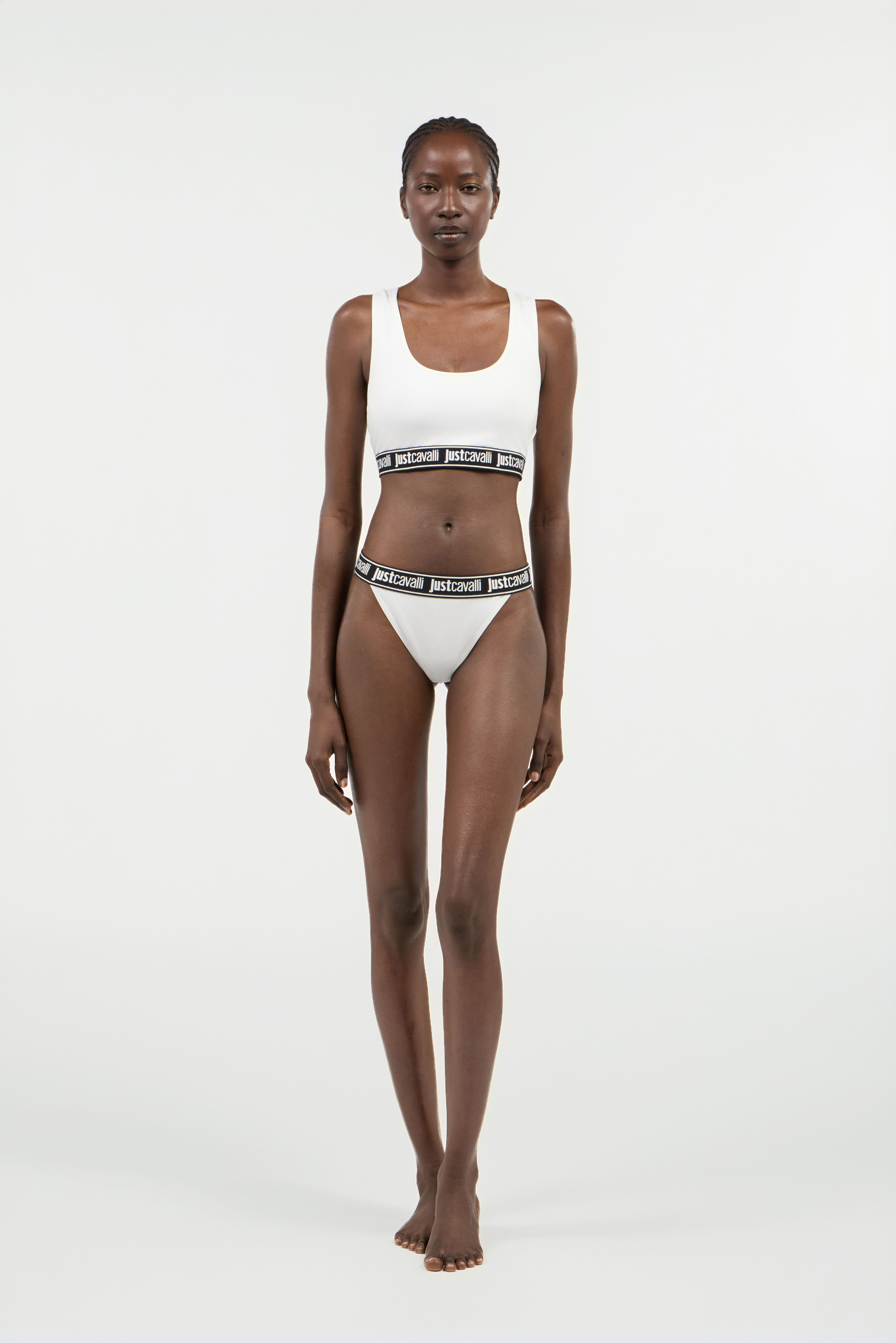 JC White Cotton Bralette With Logo Band WHITE UFU006-UF203