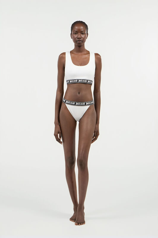 JC White Cotton Bralette With Logo Band JC White Cotton Bralette With Logo Band WHITE UFU006-UF203