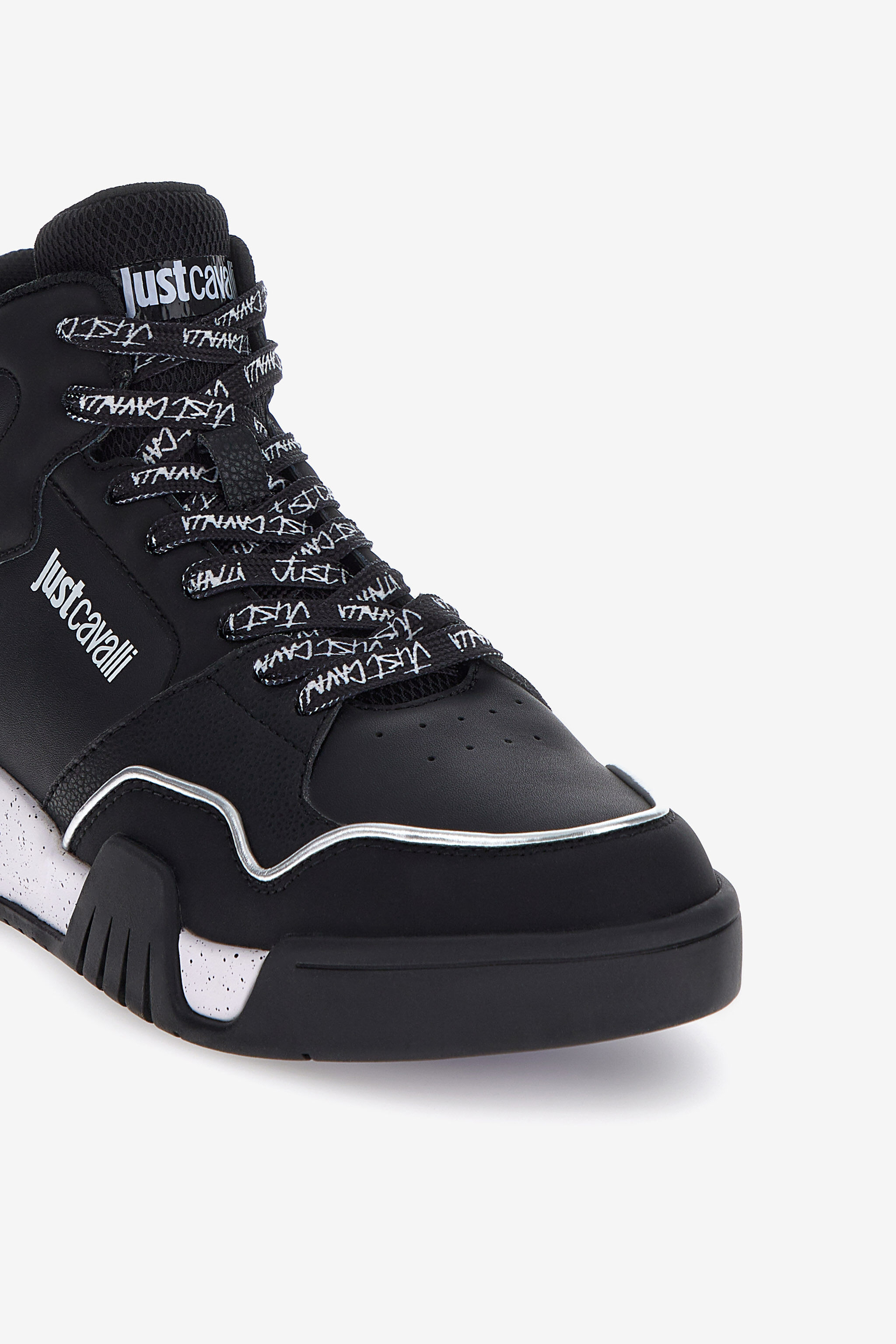 JC Just Cavalli Leather Sneakers BLACK RRS047-RR310