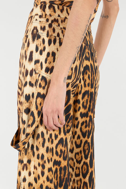 RC Pants with Jaguar Skin Print Braun VKT202-ORP73