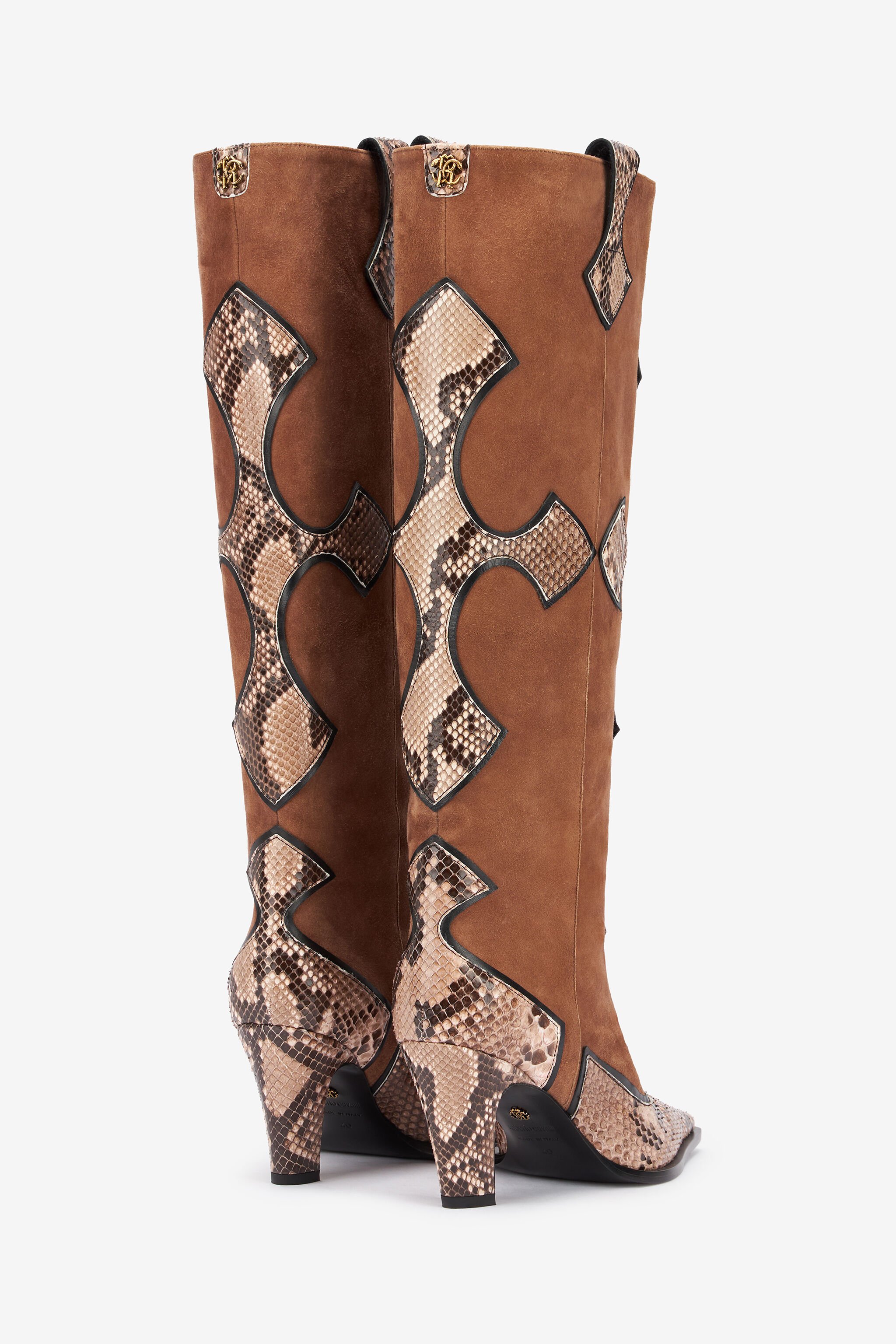 RC Bottes en daim et serpent Marron TKS005-UC756
