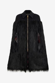${brand} Black Faux Fur Cape With Zip ${colorDescription} ${masterID}