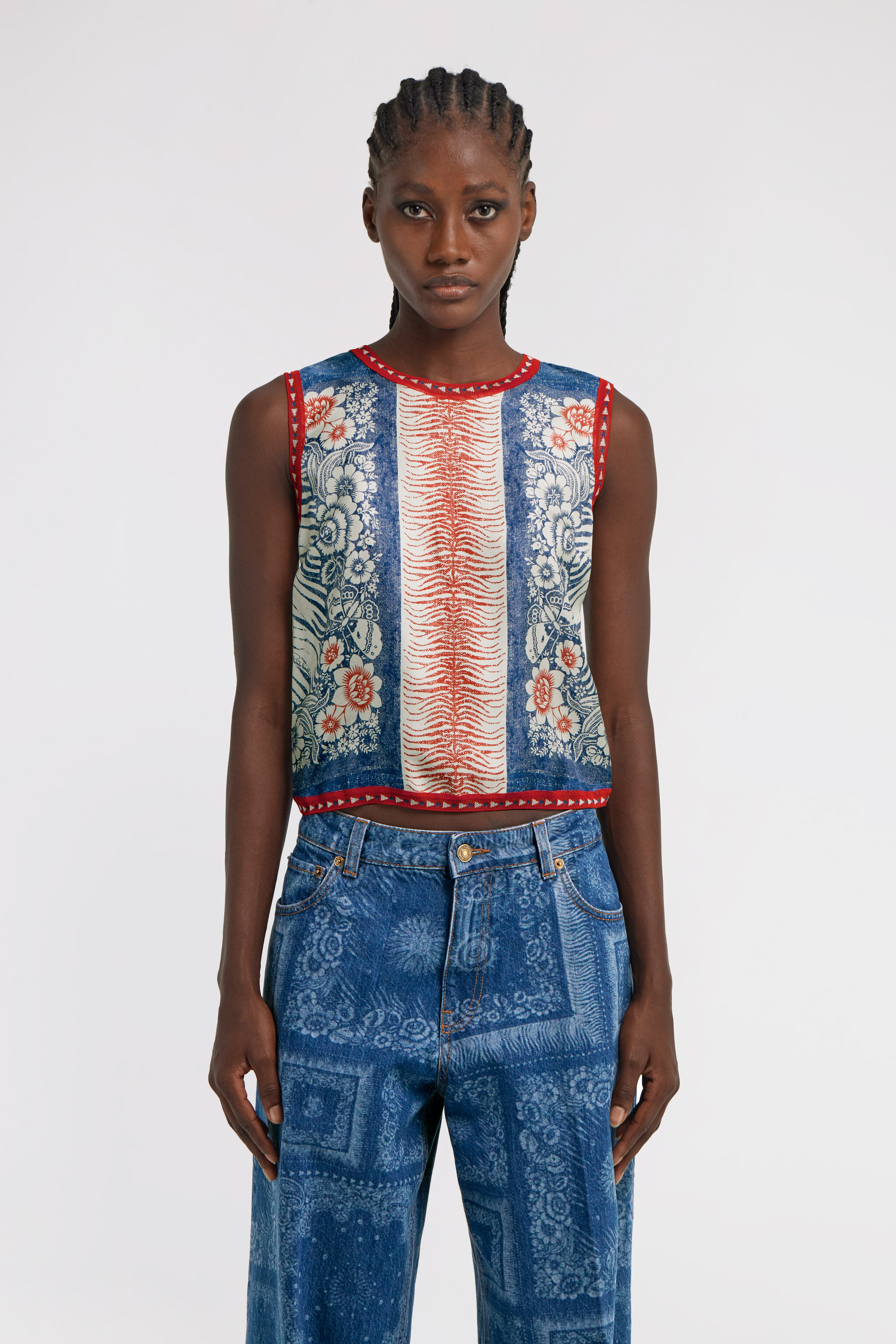 RC Bandana Print Top Blue TKM604-MI010