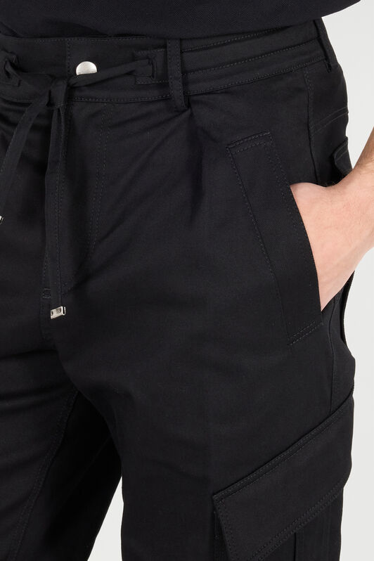 RC Stretch Cotton Pants With Drawstring Black URT235-FN061
