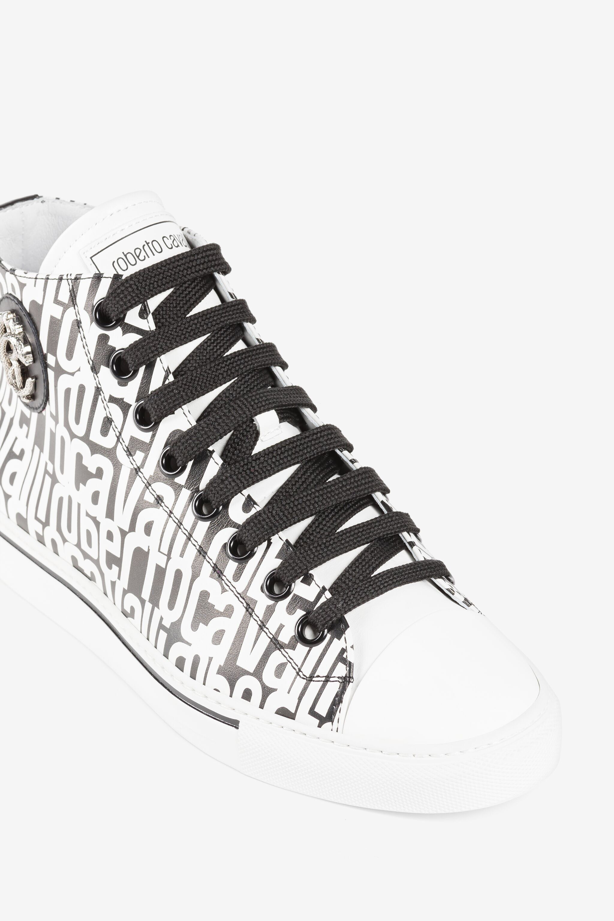 RC Logo-print leather sneakers Black/White RKS037-PZB22
