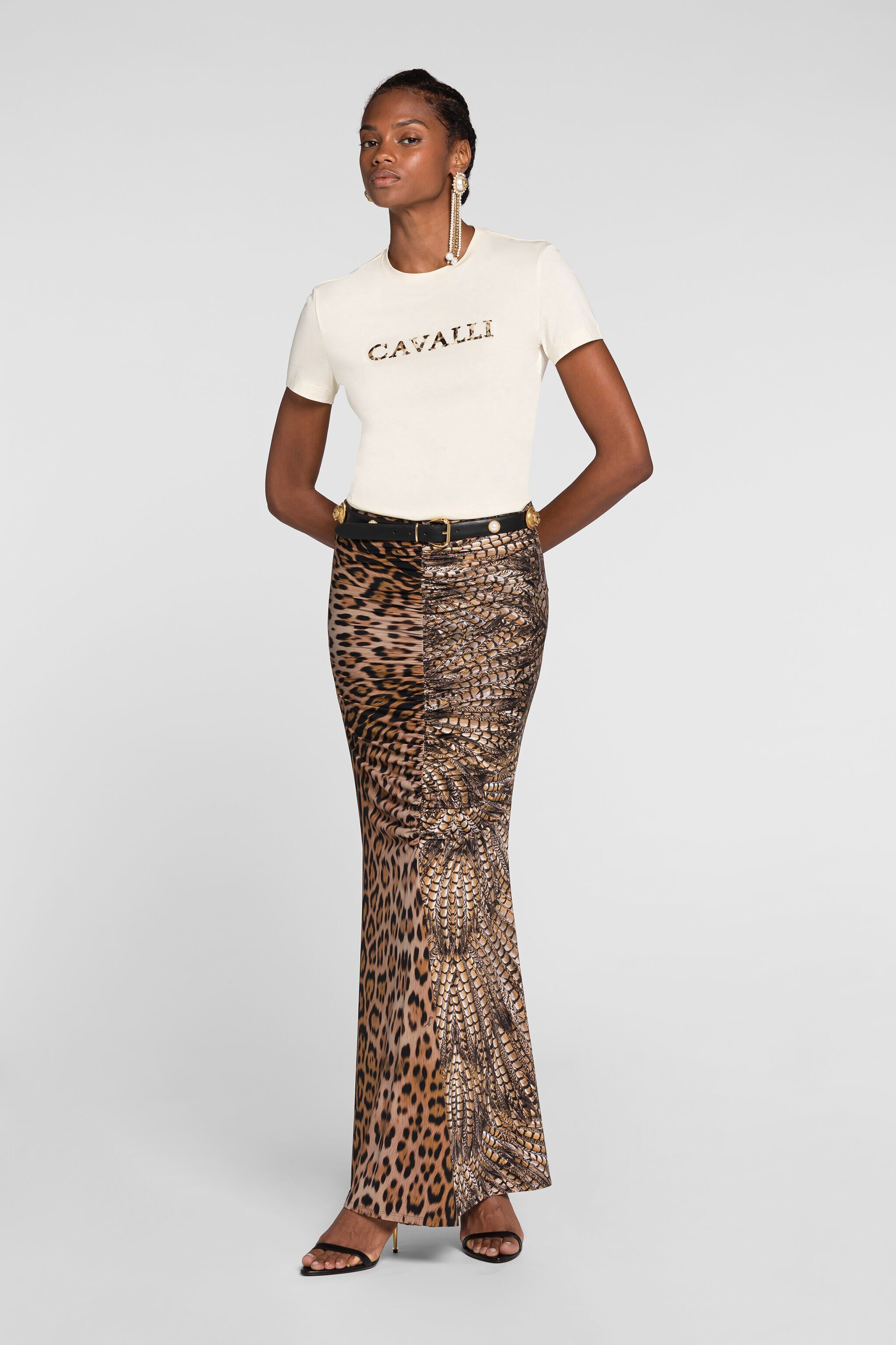 RC Logo-embroidered cotton T-shirt IVORY QKT60A-JD060
