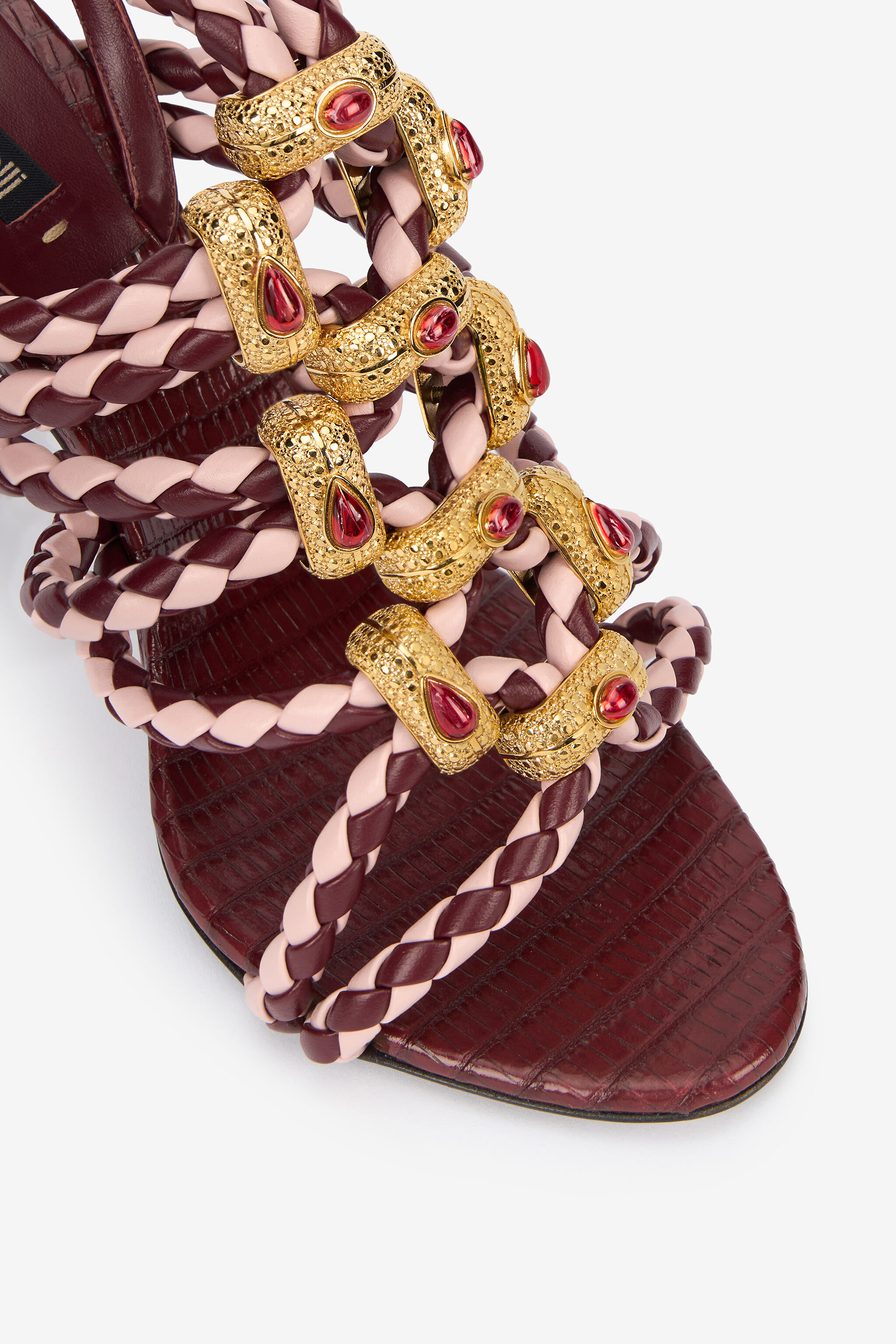 RC Red and White Sandals with Jewel Details ROSSO/BIANCO VWS003-PZ003