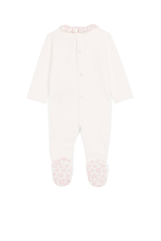 JU Logo And Heart-Print Babygrow White KJT808-JV025