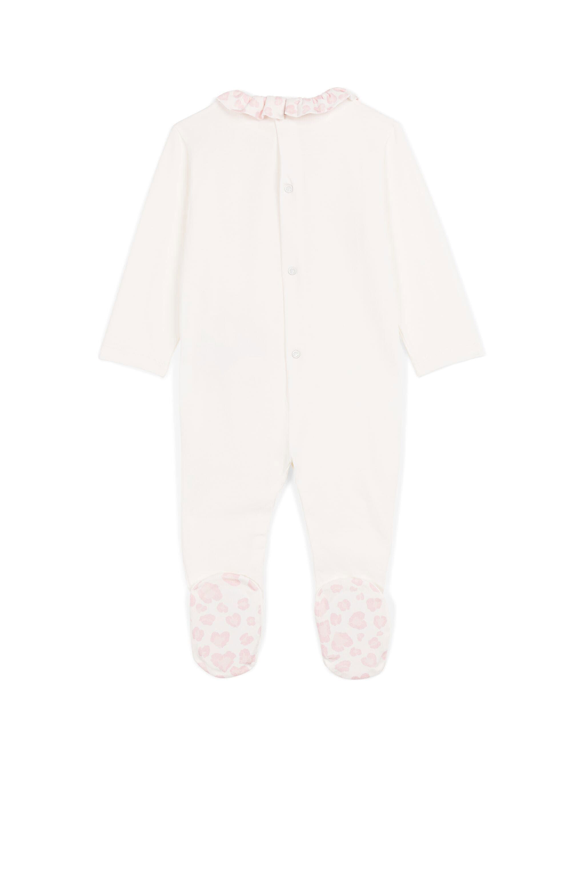 JU Logo And Heart-Print Babygrow White KJT808-JV025