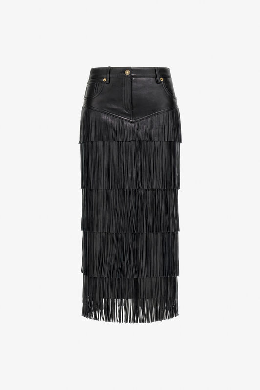RC Falda Midi con Flecos Negro TKP301-PN001