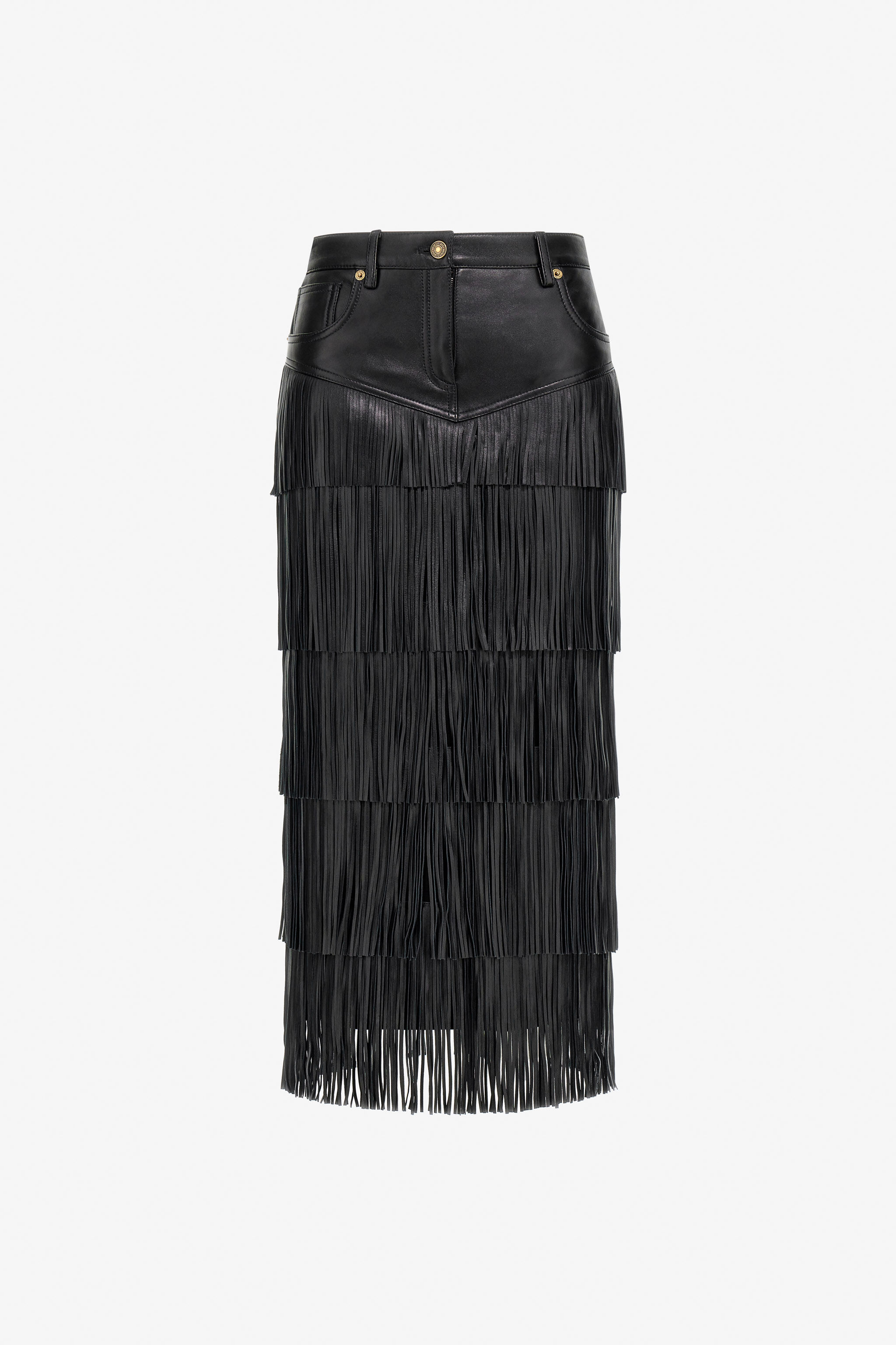 RC Falda Midi con Flecos Negro TKP301-PN001