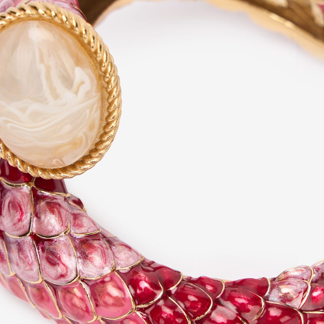 RC Pink Enameled Scales Wrap Bracelet MULTI RED/BIANCO/ORO UKG013-AM522