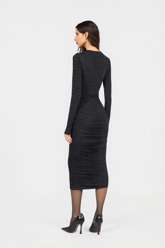 RC Robe Midi Imprimé Serpentine BLACK XQT122-NLS36