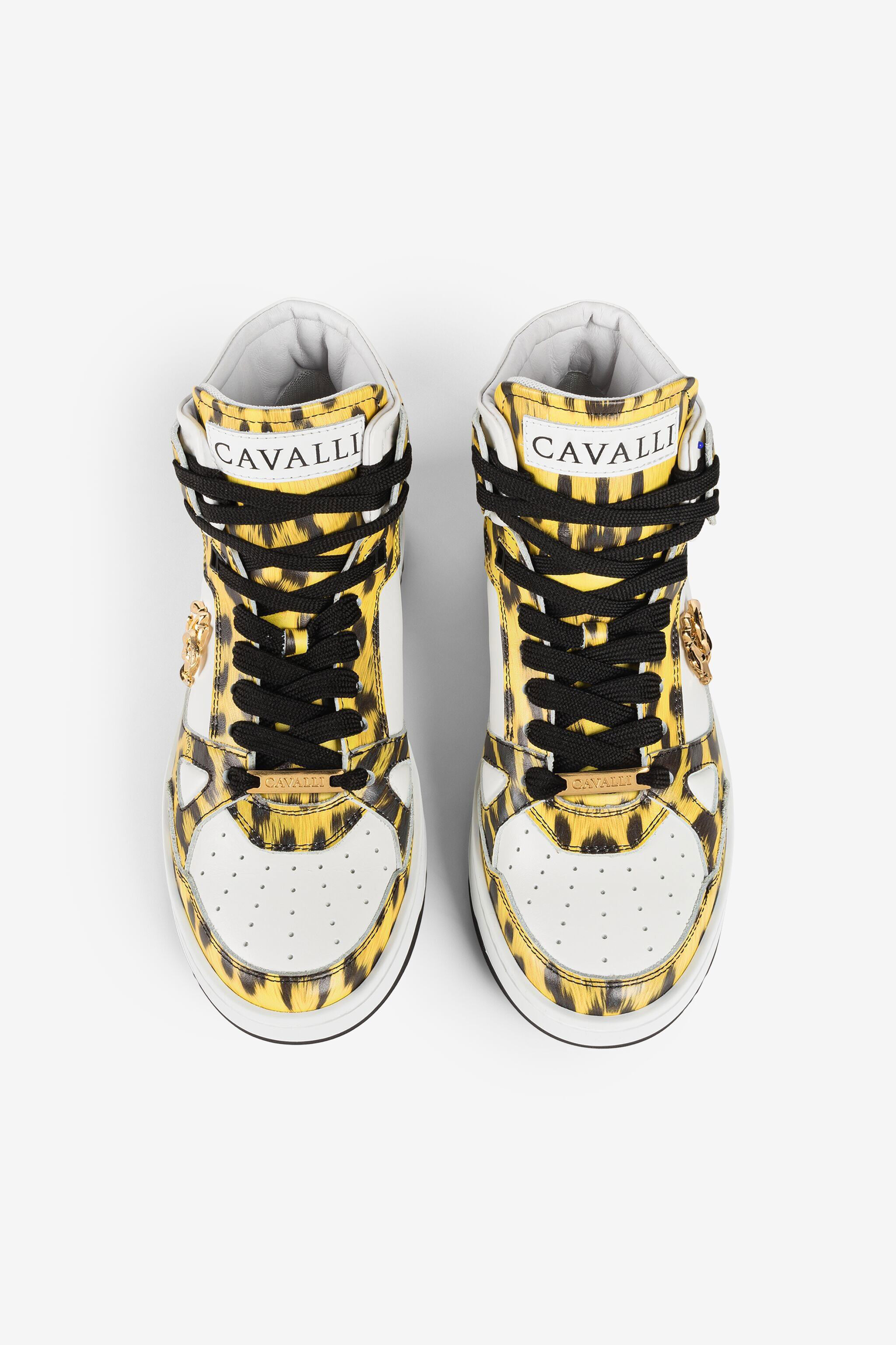 RC Animal-print hi-top basketball sneakers Yellow QKS160-PZA79