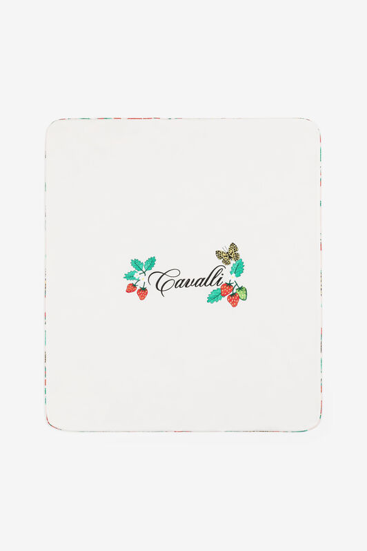JU Strawberry And Butterfly-Embroidered Baby Blanket JU Strawberry And Butterfly-Embroidered Baby Blanket White QJT846-JV025