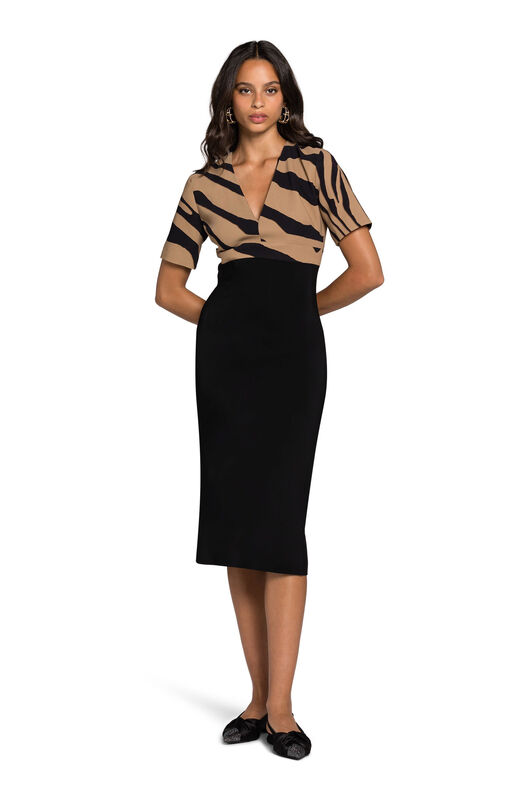 RC Tiger-Print Dress Marron clair KOT10A-ORL60