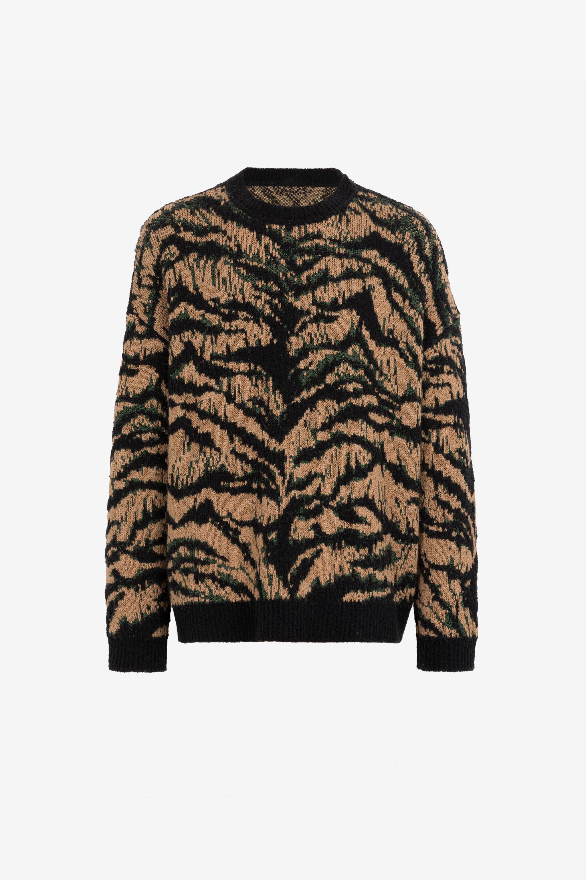 RC Maglione jacquard con motivo Freedom Marrone RRM619-MA006