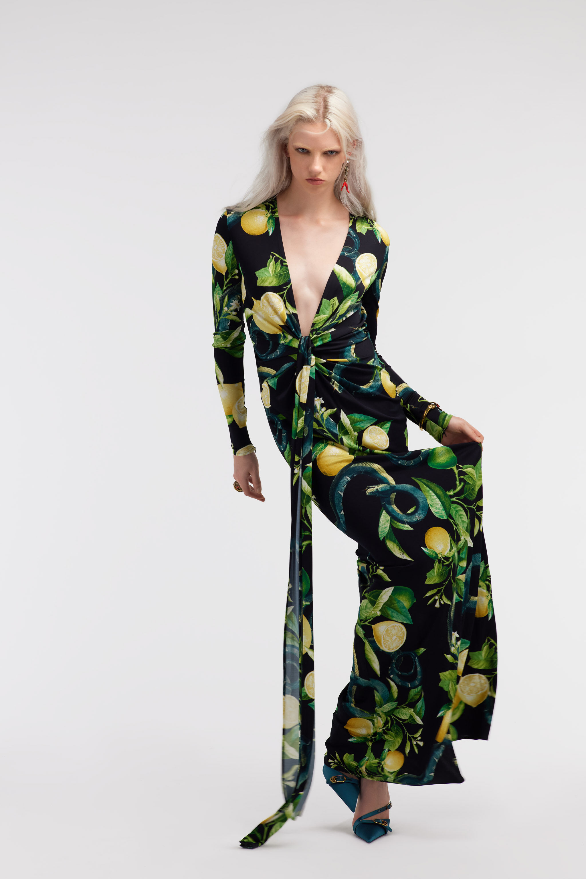 RC Lemon print long dress Black SKT107-JRI89