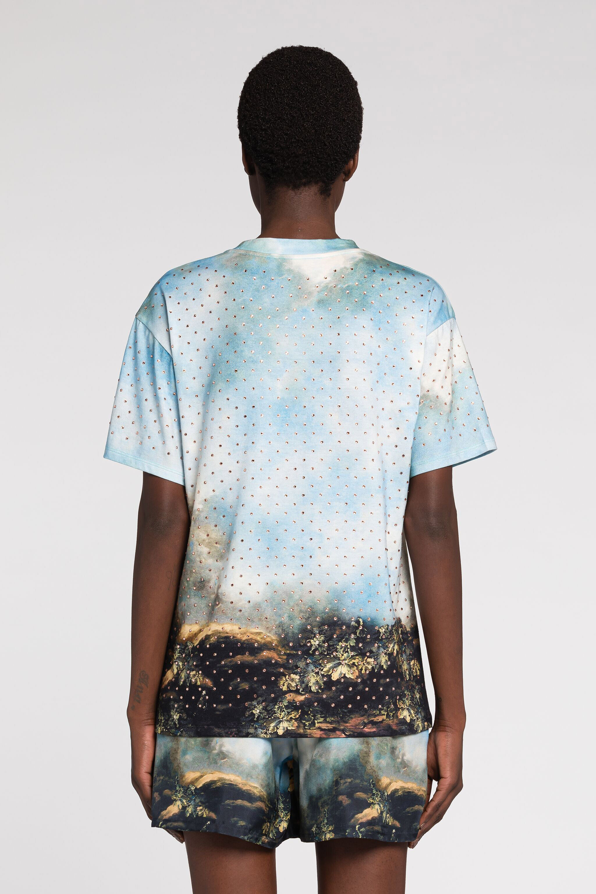 RC Graphic-print cotton T-shirt Light blue RYT601-3PG38