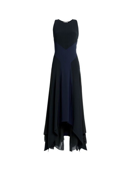 RC Long black and navy silk dress RC Long black and navy silk dress Dark blue HQT130-HR005